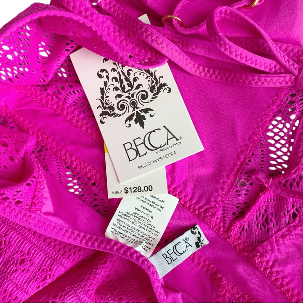 BECCA Pink One Piece Swimsuit! Retail $128. - Picture 5 of 7